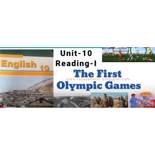 Class 10 English || Unit-10 Reading-I || The First Olympic Games || Exercise